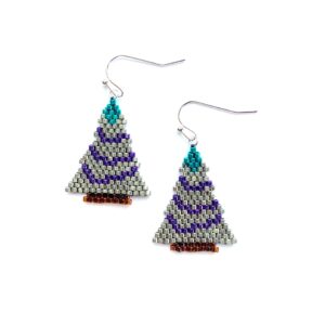 Christmas Tree Earrings - Medium - silver